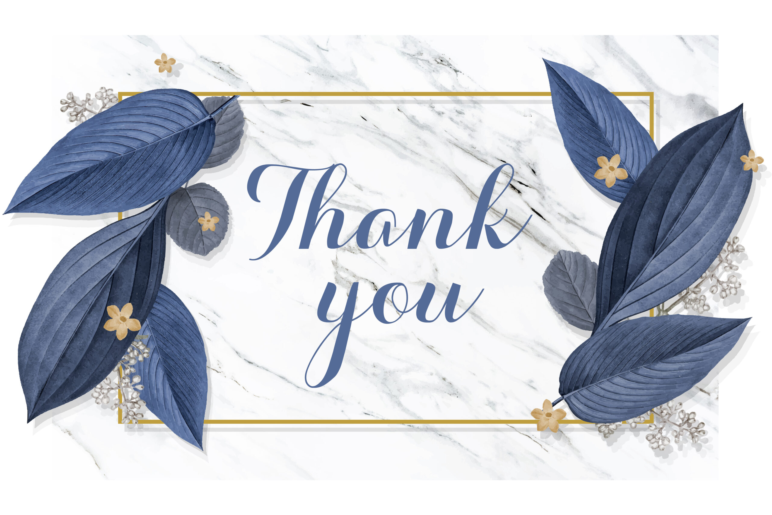 Thank you – Blue and Gold – Doodles by Ini